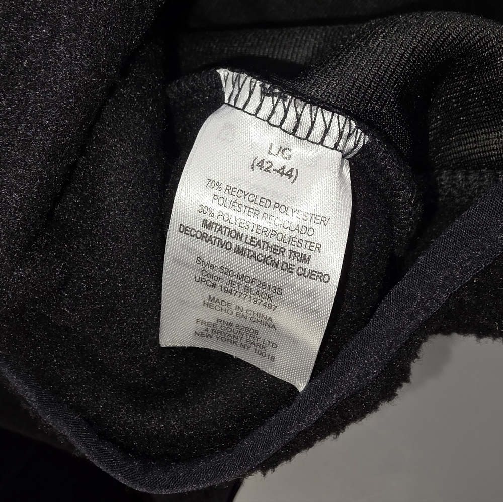 Free Country Black Fleece Zip-Up Jacket Size Large NWT AT-3236 - Picture 7 of 10